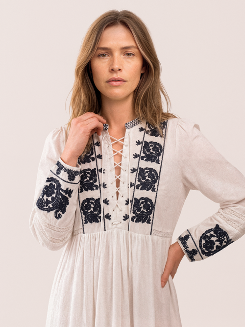 Gossia AdelaGO Dress Dresses White - Blue