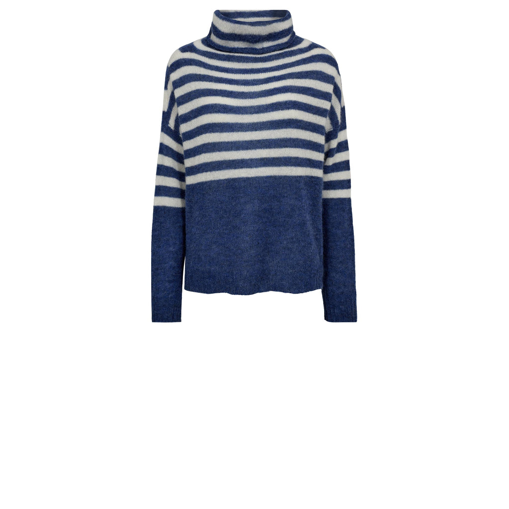 Gossia AmbrosiaGO Sweater Strik Jumper Blue / Off-white