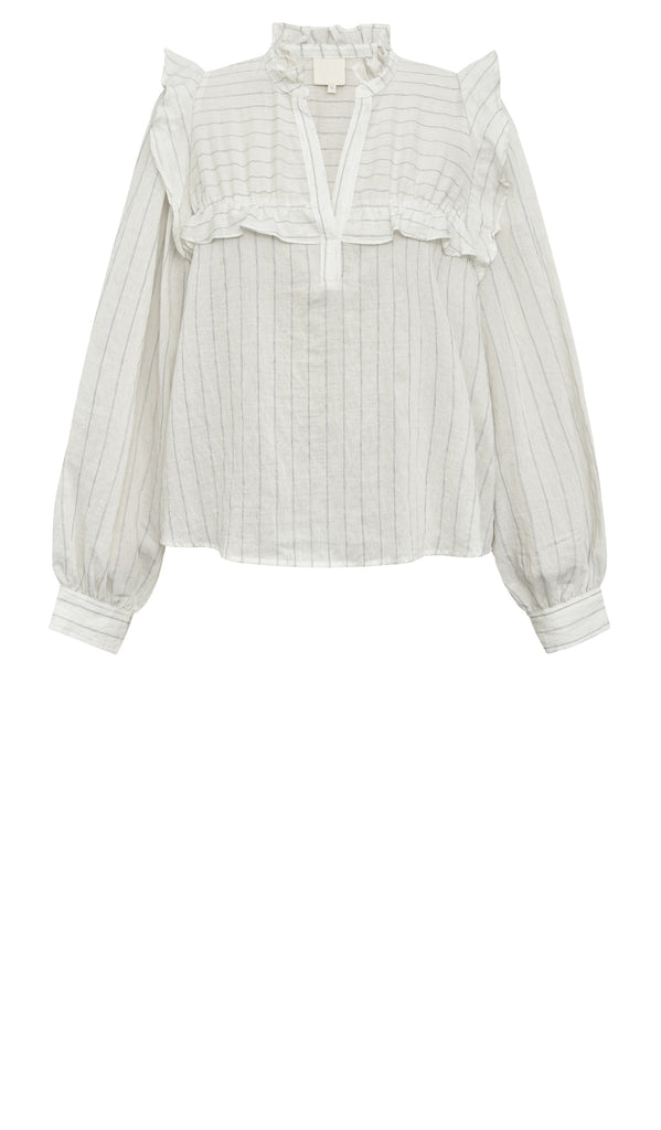 Gossia AnnabellGO Blouse Bluser Off-white/Black Stripes