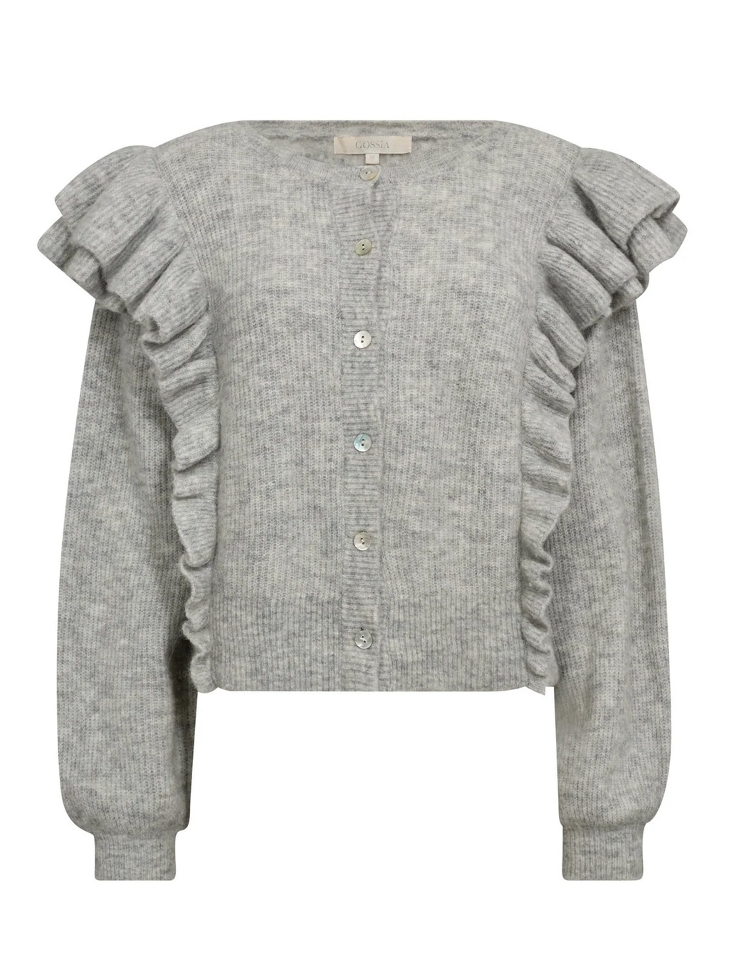 Gossia AnnsofiGO Cardigan Strik Cardigan Light Grey Melange
