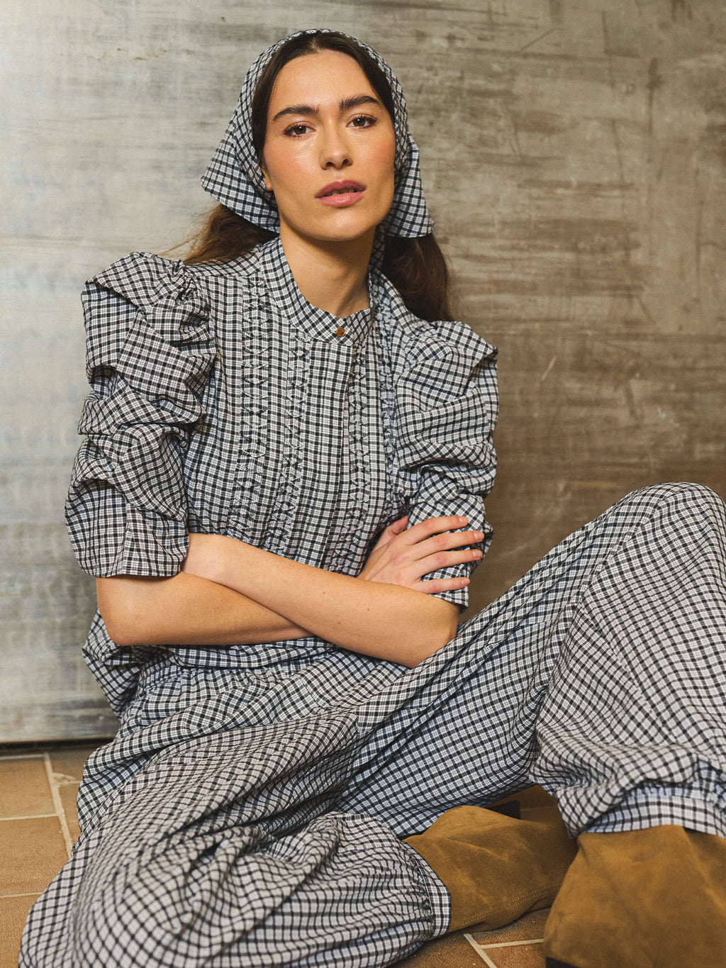 Gossia AnnsofiGO Lullu Blouse Bluser Black Checks
