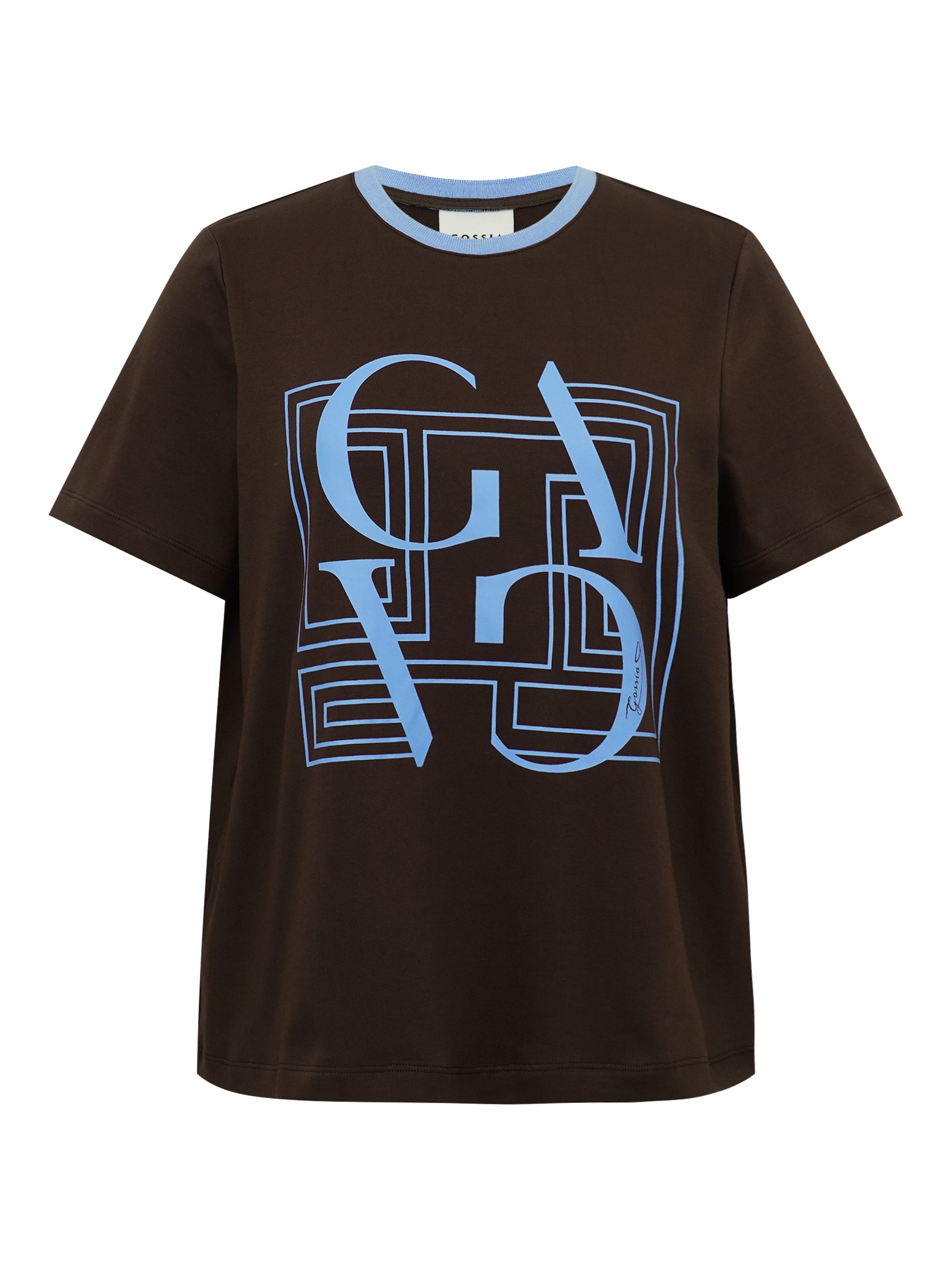 Gossia BasGO Tee T-Shirt Chocolate / Blue Print