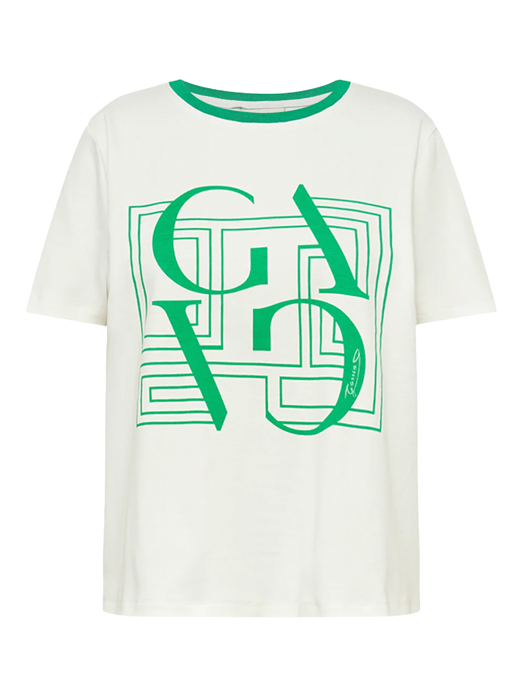 Gossia BasGO Tee T-Shirt Creme Diamond Green