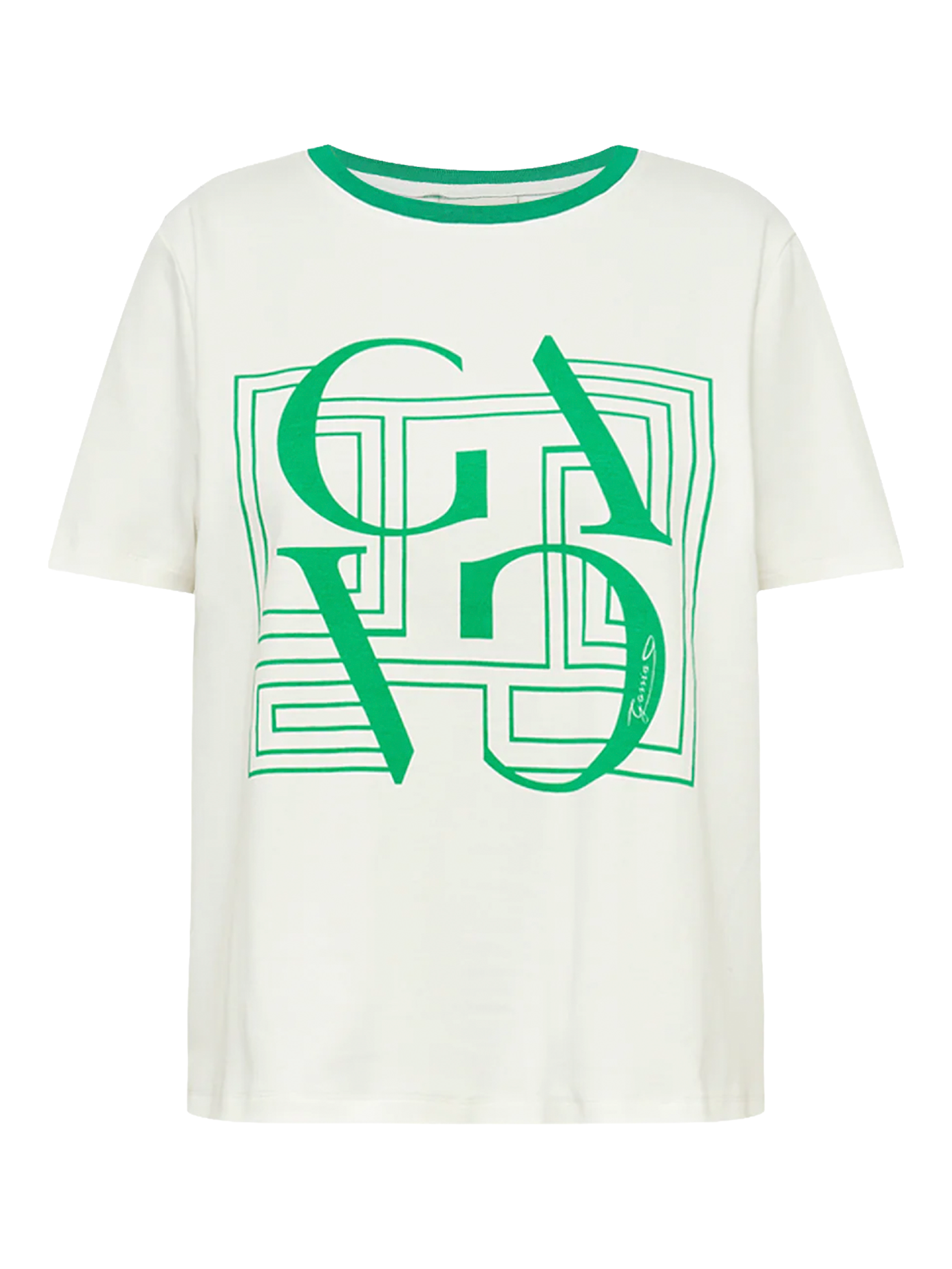 Gossia BasGO Tee T-Shirt Creme Diamond Green