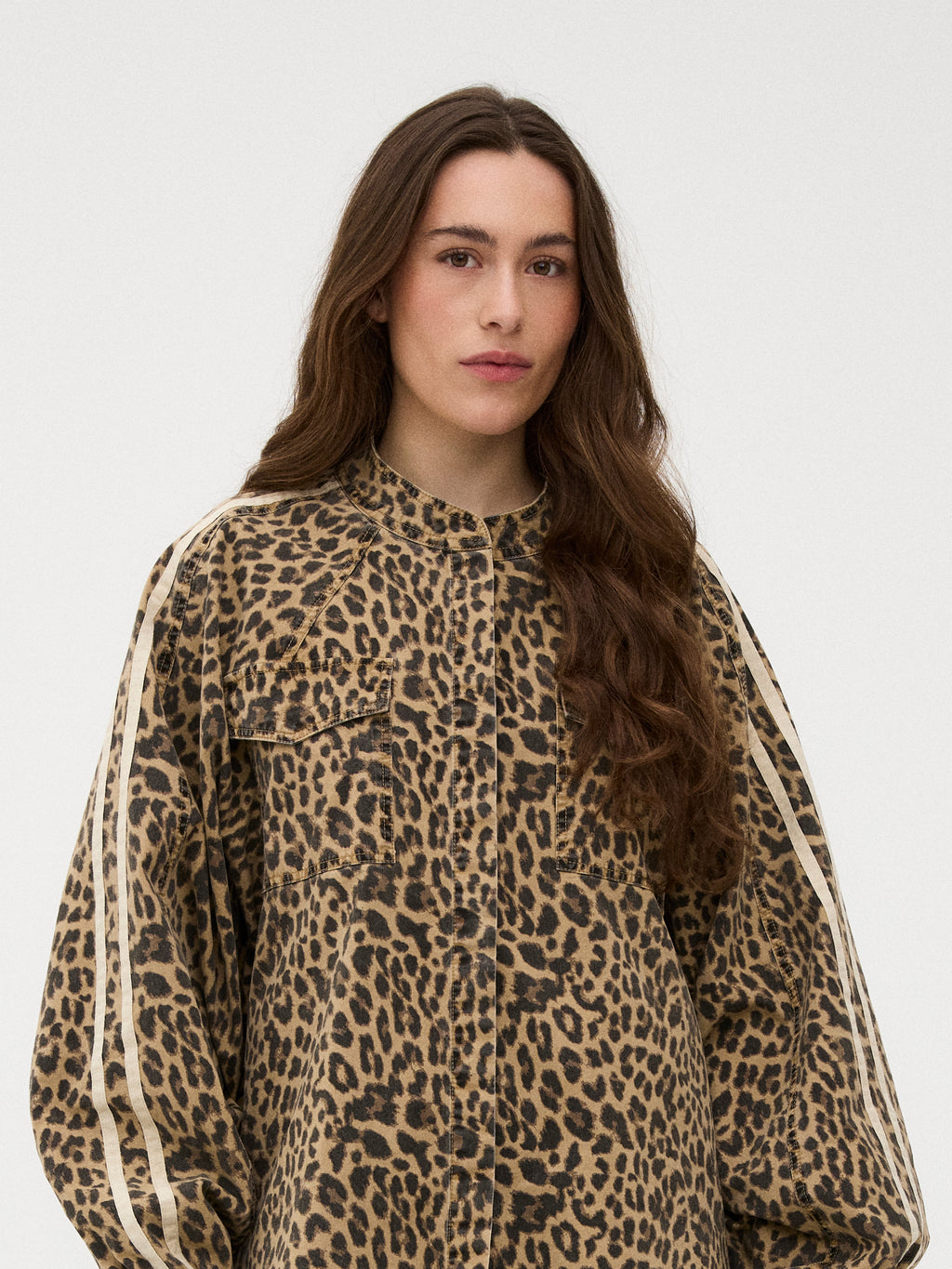Gossia BasmaGO Jull Jacket Shirt Shirts Leopard Print/Cream Stripe