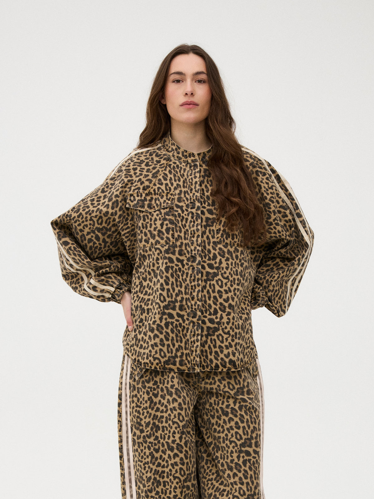 Gossia BasmaGO Jull Jacket Shirt Shirts Leopard Print/Cream Stripe
