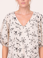 Gossia CarenaGO Blouse Bluser Creme - Black embroidery
