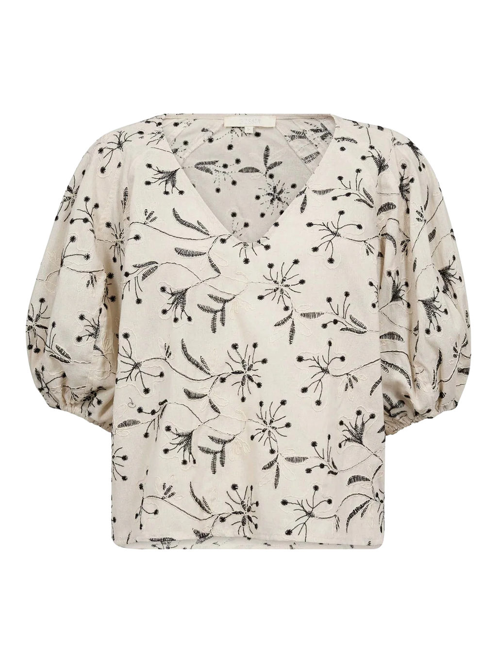 Gossia CarenaGO Blouse Bluser Creme - Black embroidery