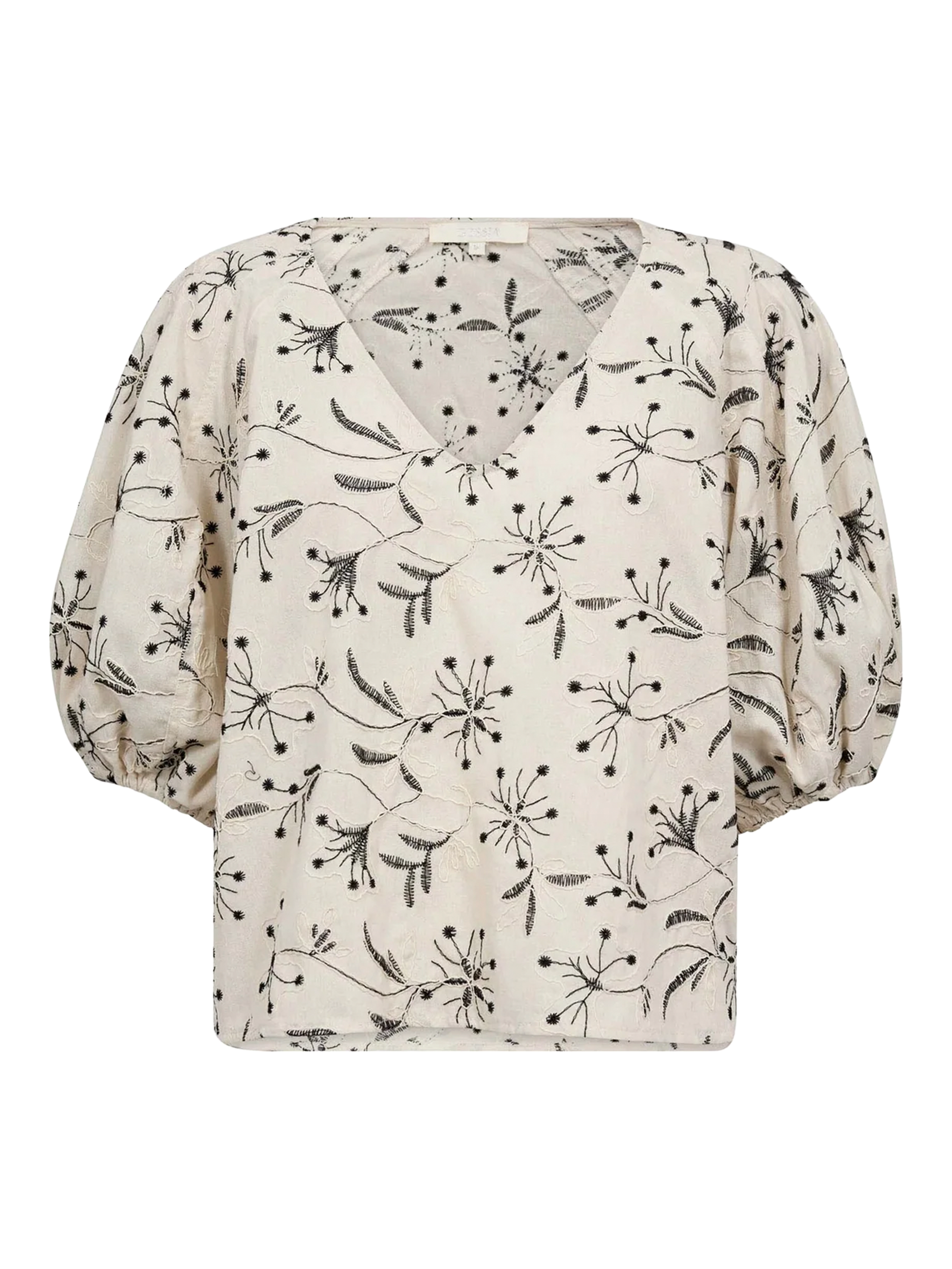 Gossia CarenaGO Blouse Bluser Creme - Black embroidery