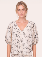 Gossia CarenaGO Blouse Bluser Creme - Black embroidery
