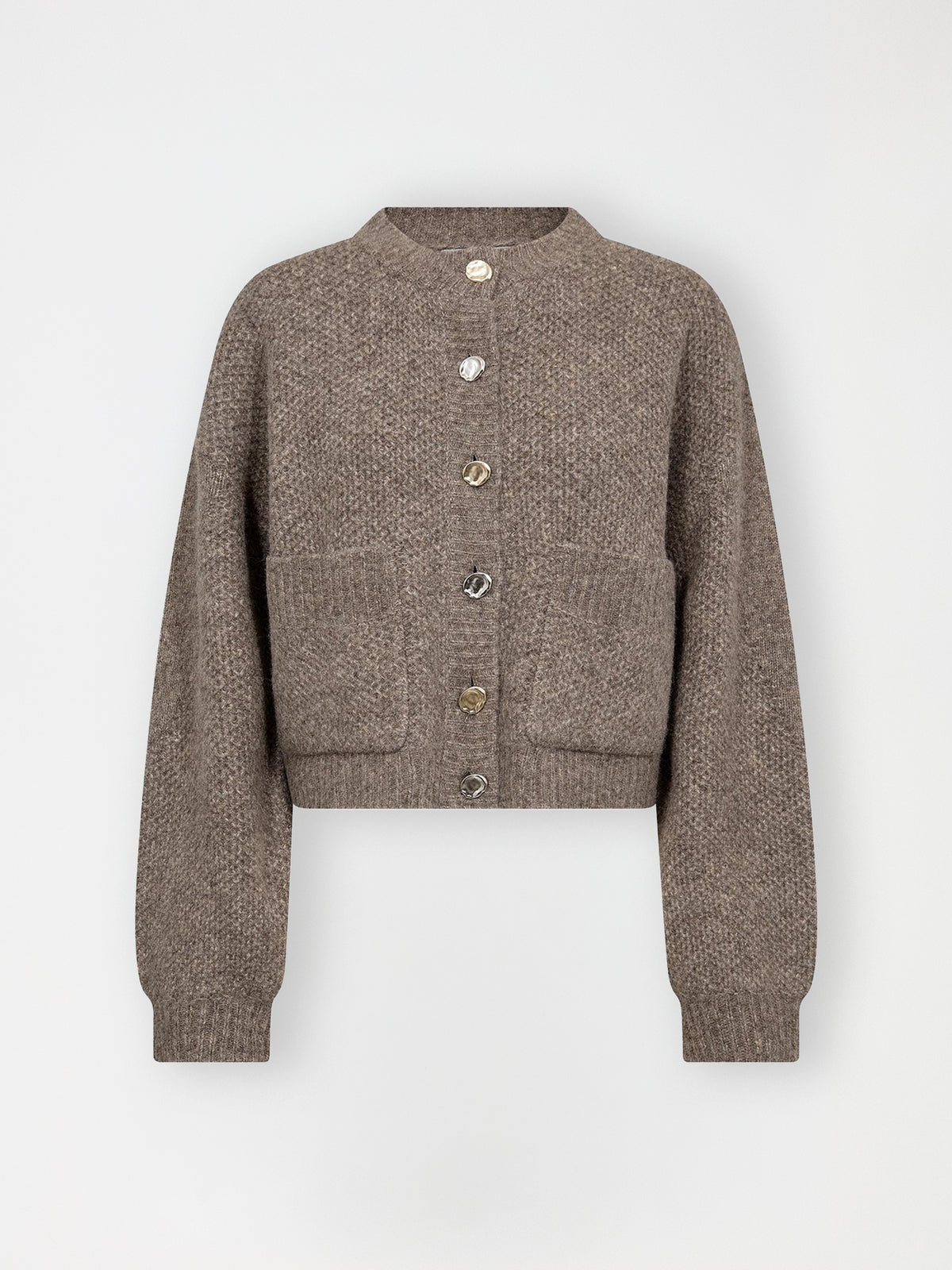 Gossia CarnaeGO Cardigan Strik Cardigan Brown melange