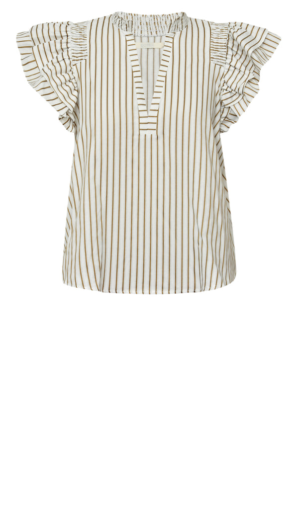 Gossia DalilaGO Blouse Bluser Creme Brown Stripes