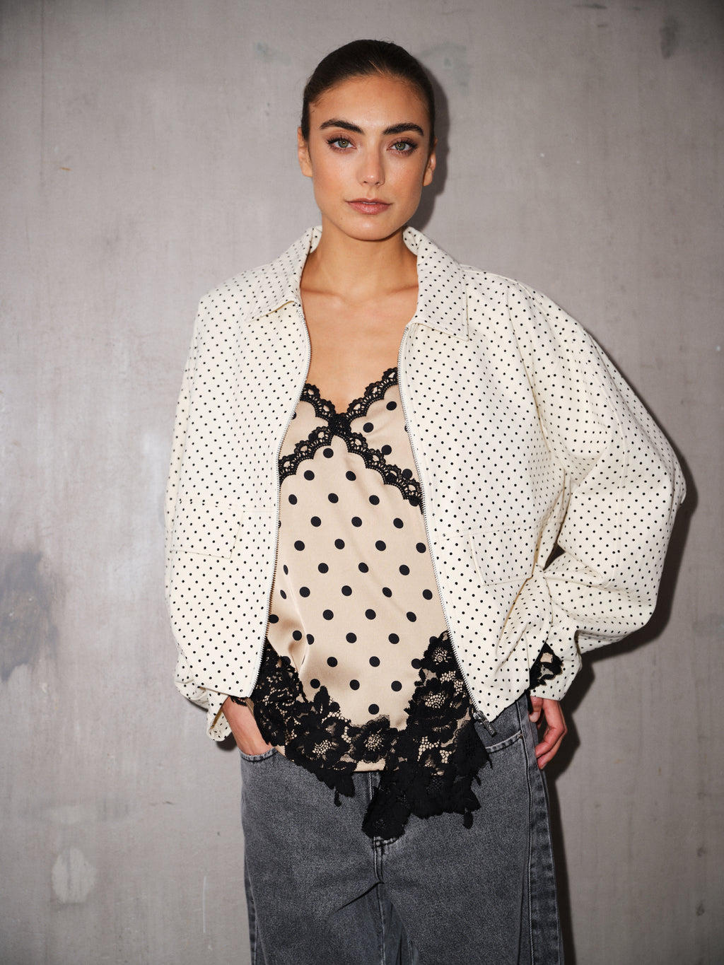 Gossia DoveGO Jacket Jackets Creme Black Dots