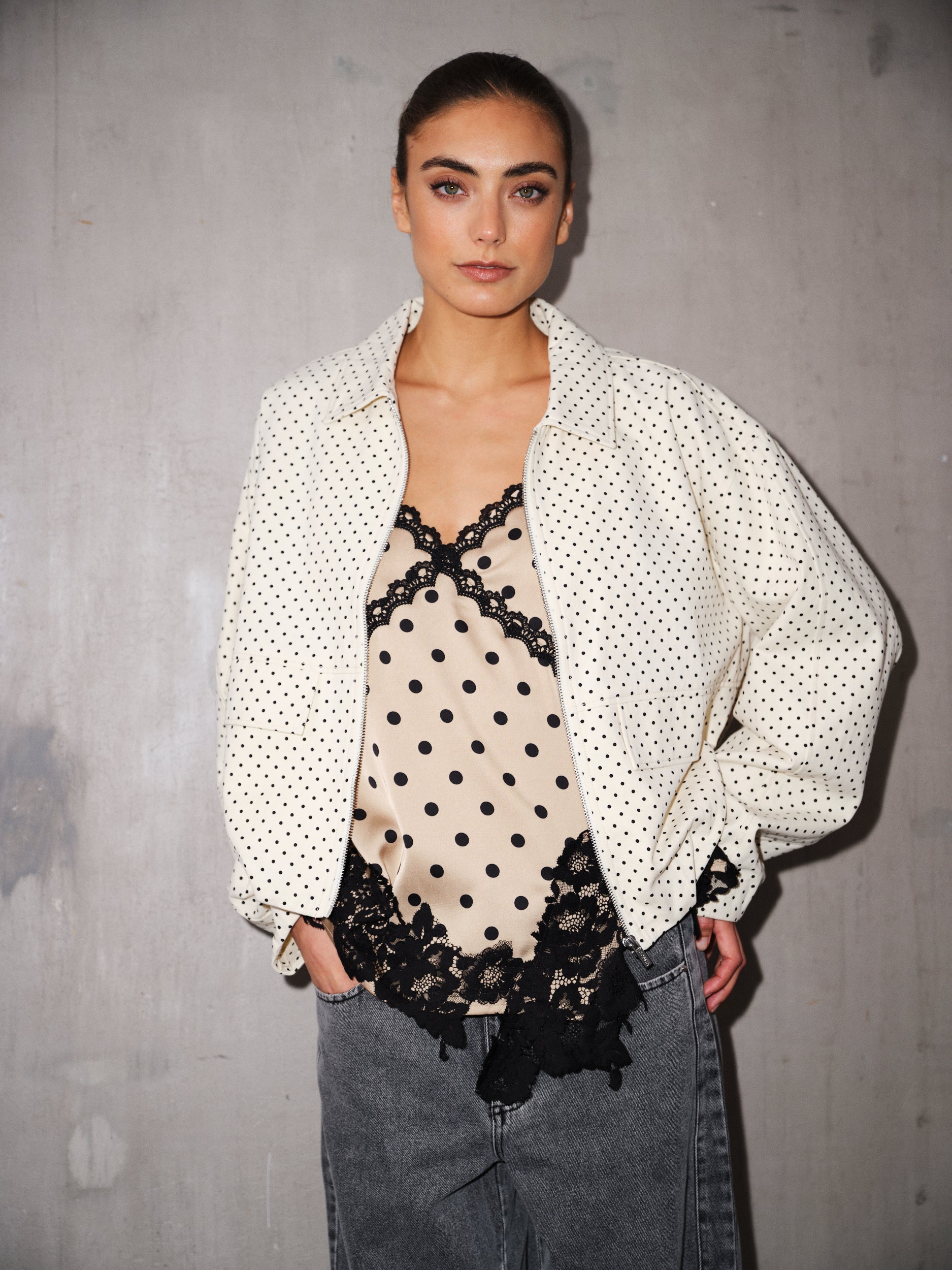 Gossia DoveGO Jacket Jackets Creme Black Dots