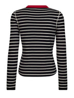 Gossia FabiolaGO Jumper T-Shirt Black / Off-white Stripes