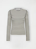 Gossia FabiolaGO Jumper T-Shirt Off-white/Black Stripes