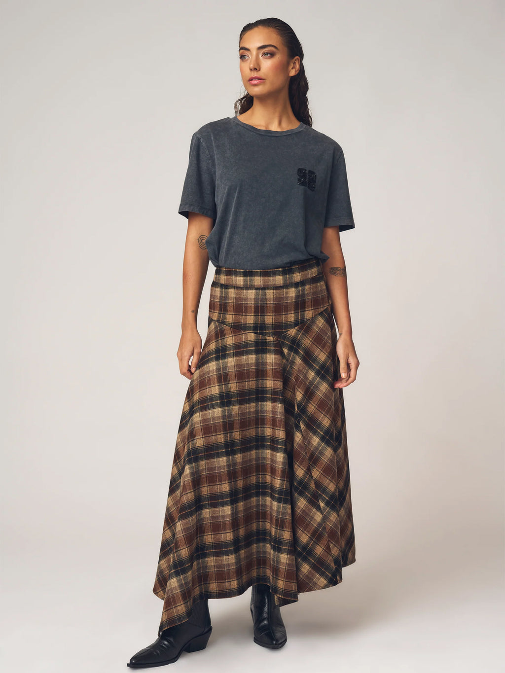 Gossia FleurGO Skirt Skirts Brown checks