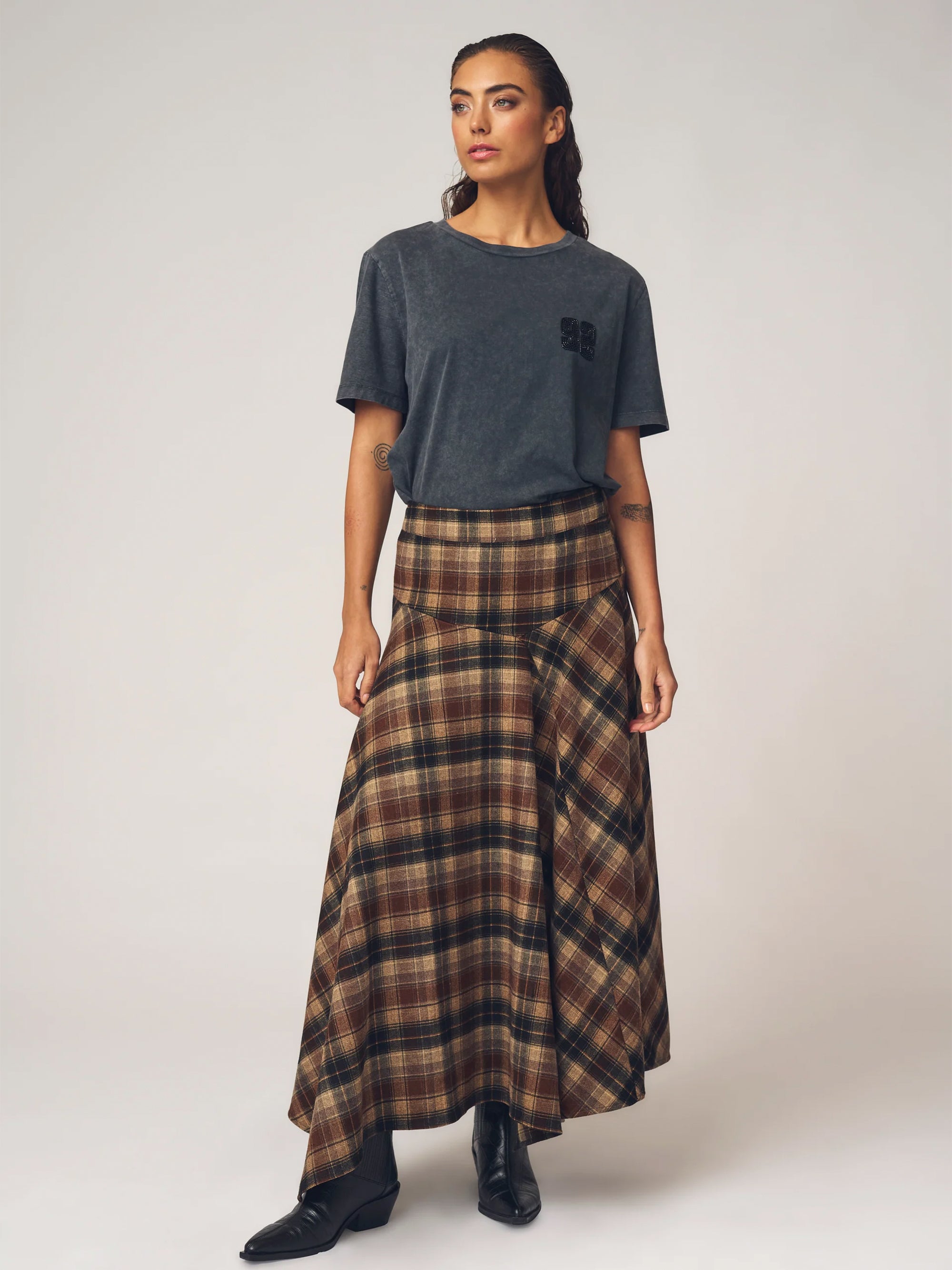 Gossia FleurGO Skirt Skirts Brown checks