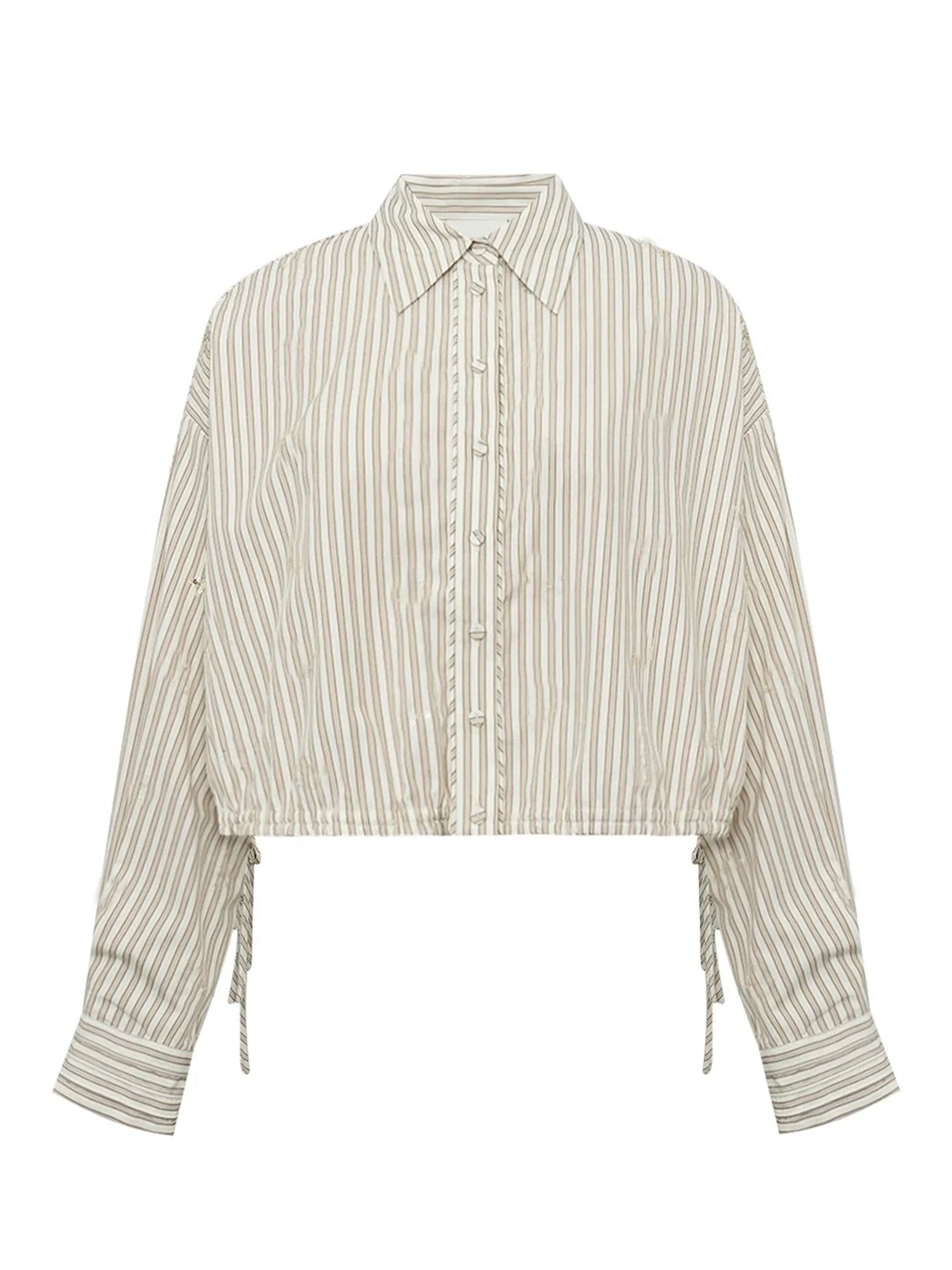 Gossia GemmaGO Jo Shirt Shirts Creme Brown Stripes
