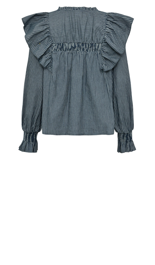 Gossia KarolaGO Blouse Bluser Navy Blue stripes