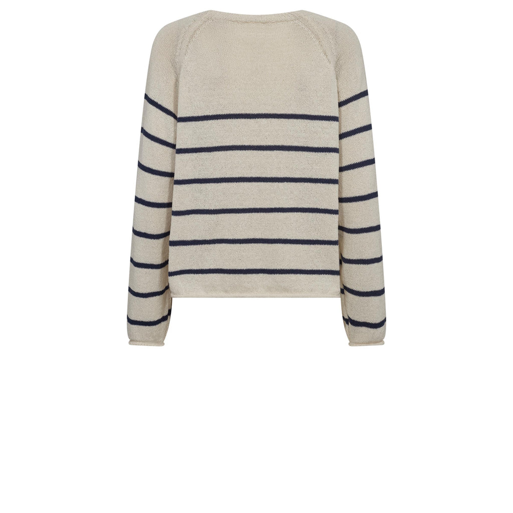 Gossia LinaGO Sweater Strik Jumper Off-white/Navy Stripes