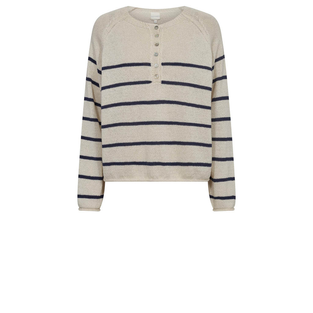 Gossia LinaGO Sweater Strik Jumper Off-white/Navy Stripes