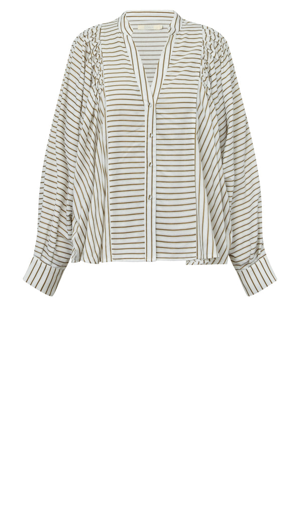 Gossia LouGO Shirt Skjorter Creme Brown Stripes