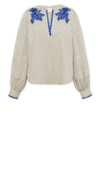 Gossia LuisaGo Blouse Bluser Creme Brown Stripes