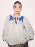 Gossia LuisaGo Blouse Bluser Creme Brown Stripes