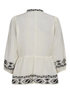 Gossia MadjaGO Blouse Bluser Creme - Black embrodery
