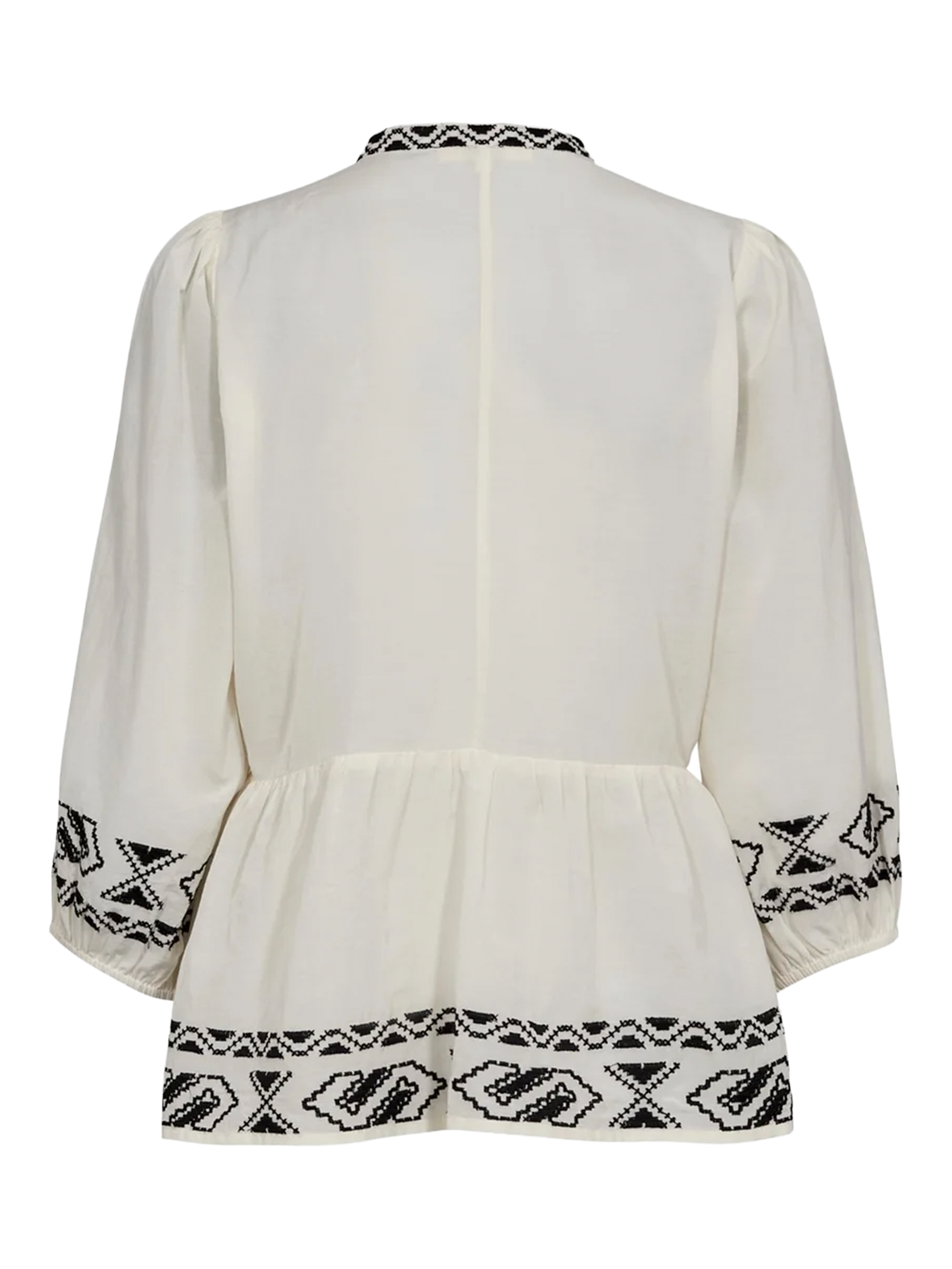 Gossia MadjaGO Blouse Bluser Creme - Black embrodery