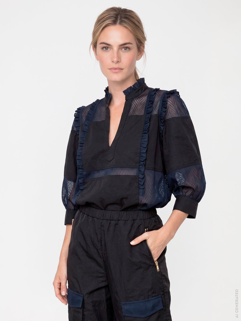 Gossia MarshGO Blouse Bluser Black Navy