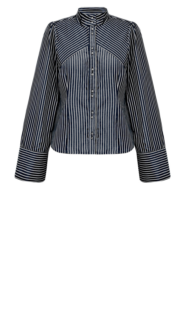 Gossia MicallaGO Shirt Skjorter Black/White Stripes