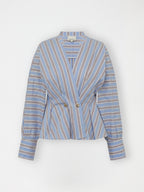 Gossia MieGO Blouse Bluser Blue / Brown Stripes