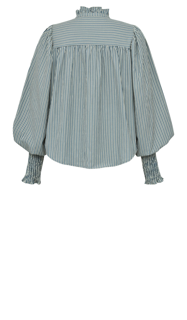 Gossia MijaGO My Blouse Bluser Black Blue Stripes