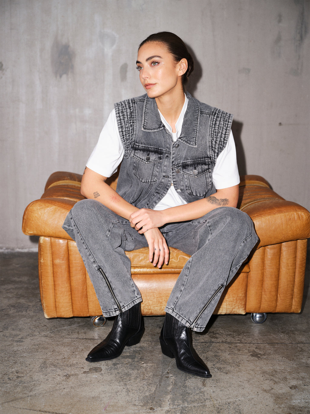 Gossia MinnaGO Vest Vests Grey washed