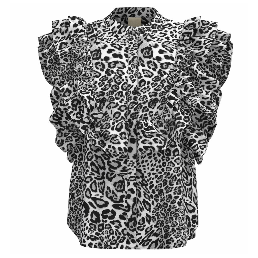 Gossia MusetteGO Kai Blouse Bluser Grey Leopard