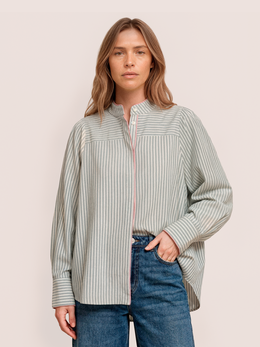 Gossia NicoGO Go Shirt Shirts Off-white Blue Striped