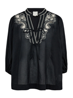 Gossia NouraGO Blouse Bluser Black-Creme