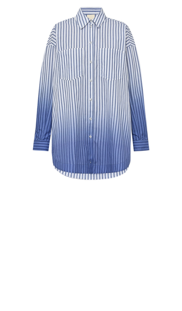 Gossia NuritGO Shirt Skjorter Blue Stribe Ombre