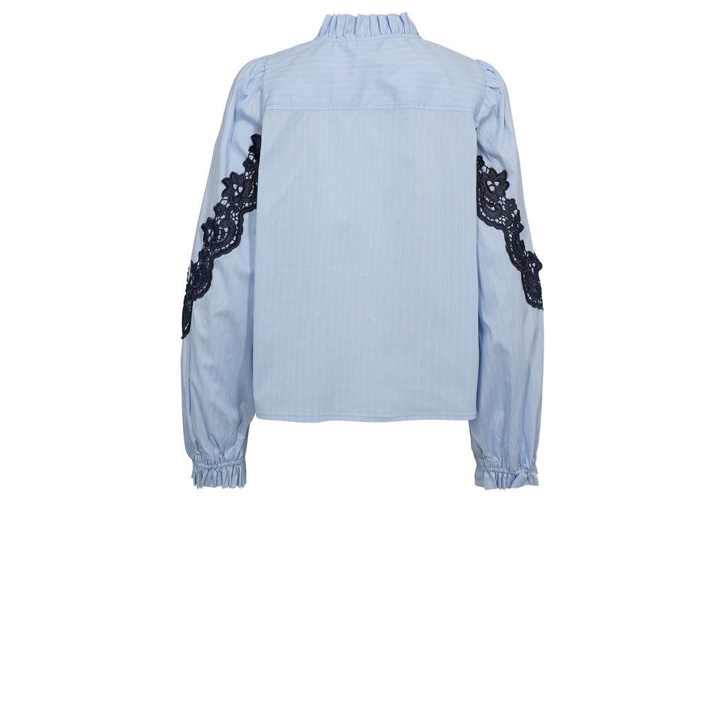 Gossia OlineGO Blouse Bluser Blue Striped