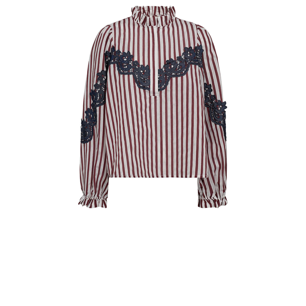 Gossia OlineGO Mai Blouse Bluser Wine Striped