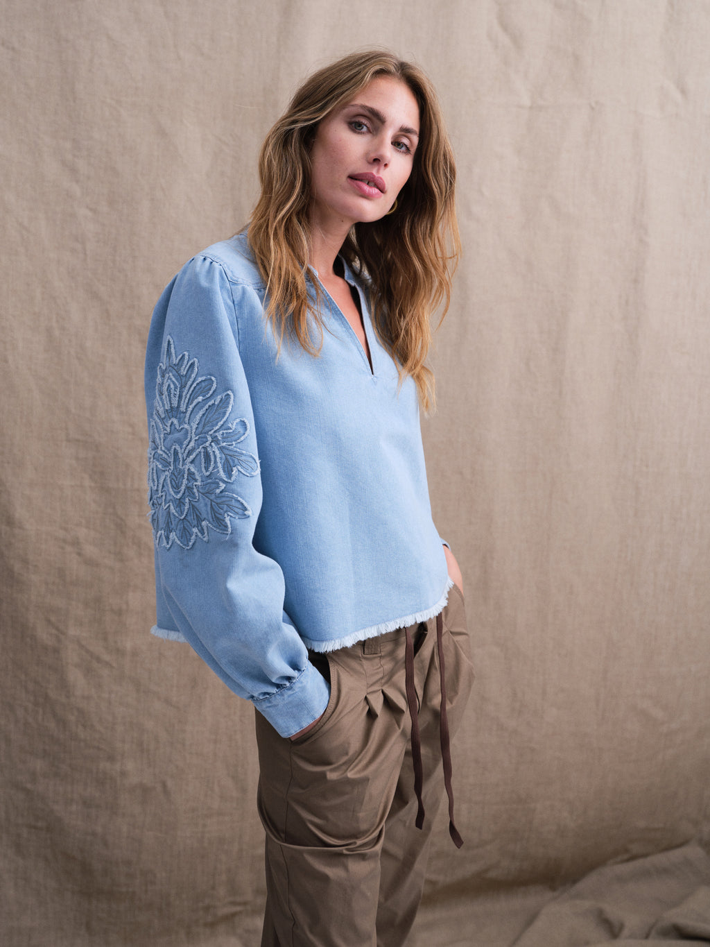 Gossia SalomaGO Blouse Bluser Light Blue Denim