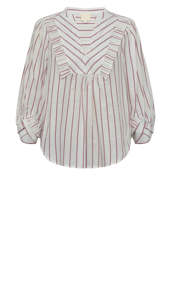 Gossia SophiaGO Daimi Mo Blouse Bluser Rosa - Creme Stripes