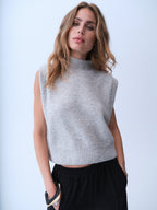 Gossia WiwicaGO Top Striktrøje Light Grey Melange