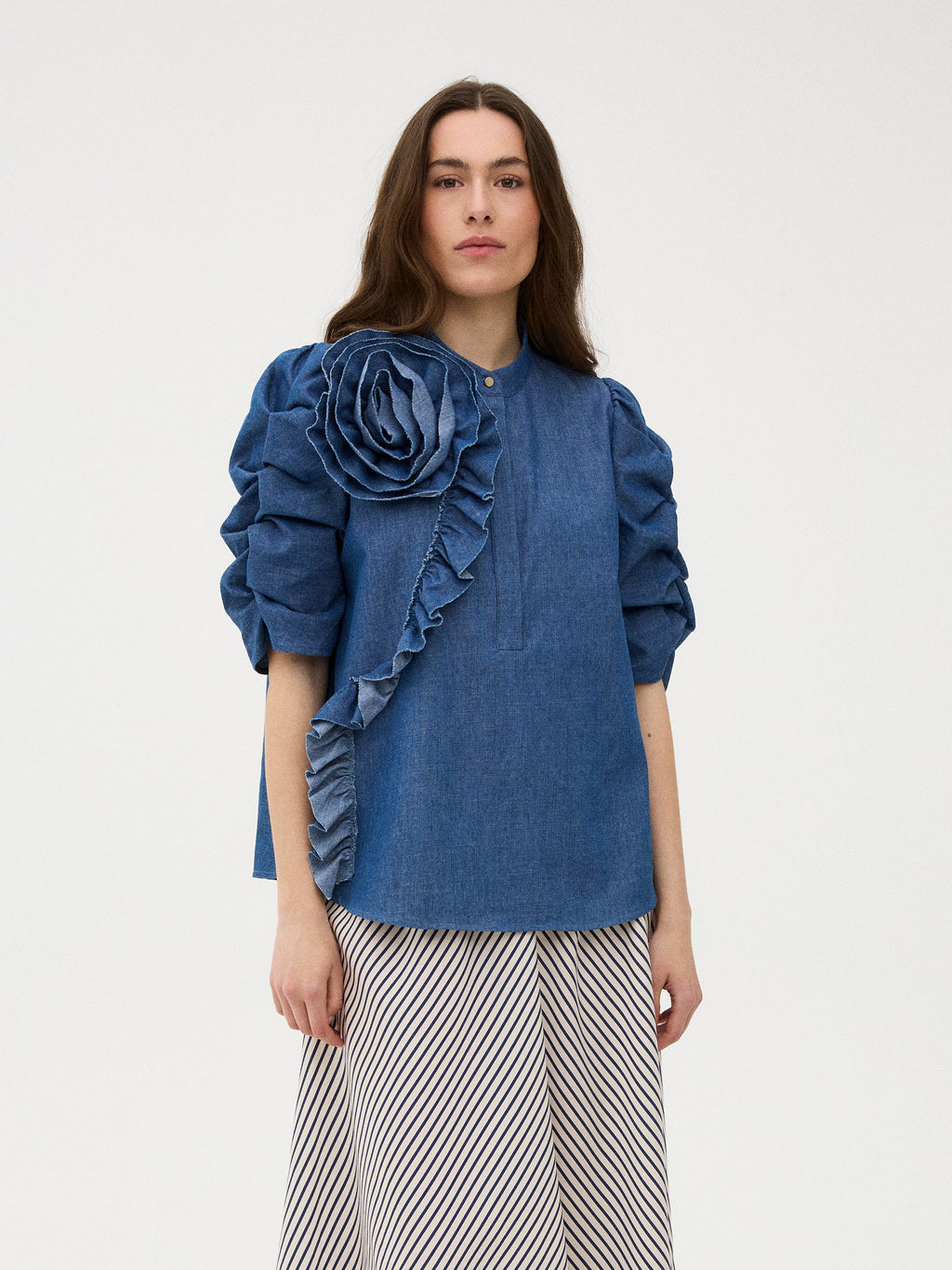 Gossia ZabinaGO Ci Blouse Bluser Denim Chambrey