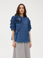 Gossia ZabinaGO Ci Blouse Bluser Denim Chambrey