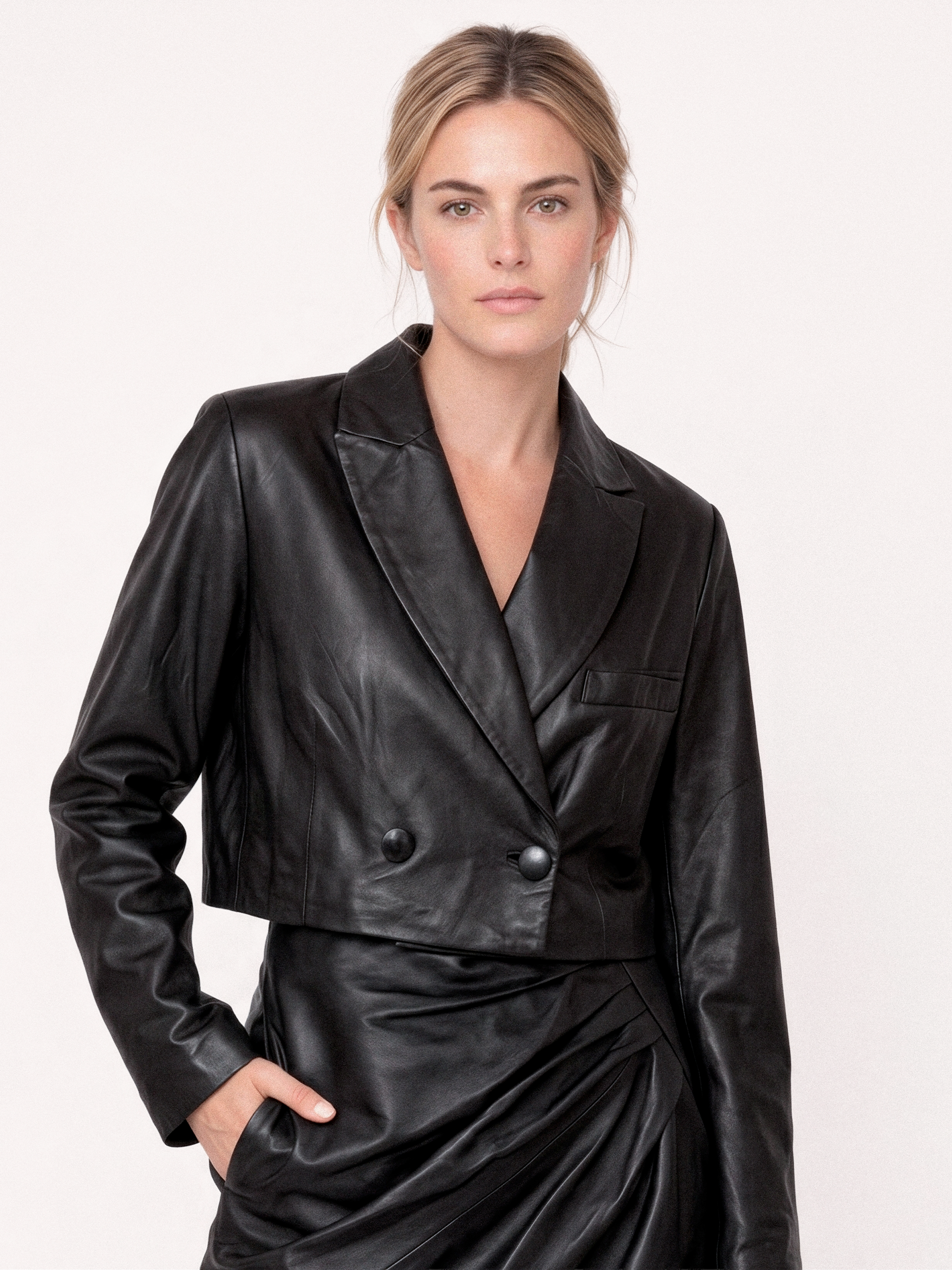 Gossia ZessaGO Leather Blazer Blazere Black